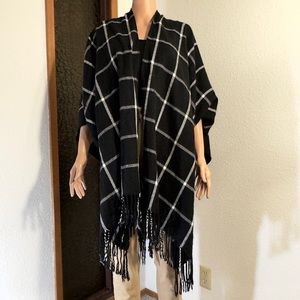Urban Outfitters Plaid Ruana / Shawl